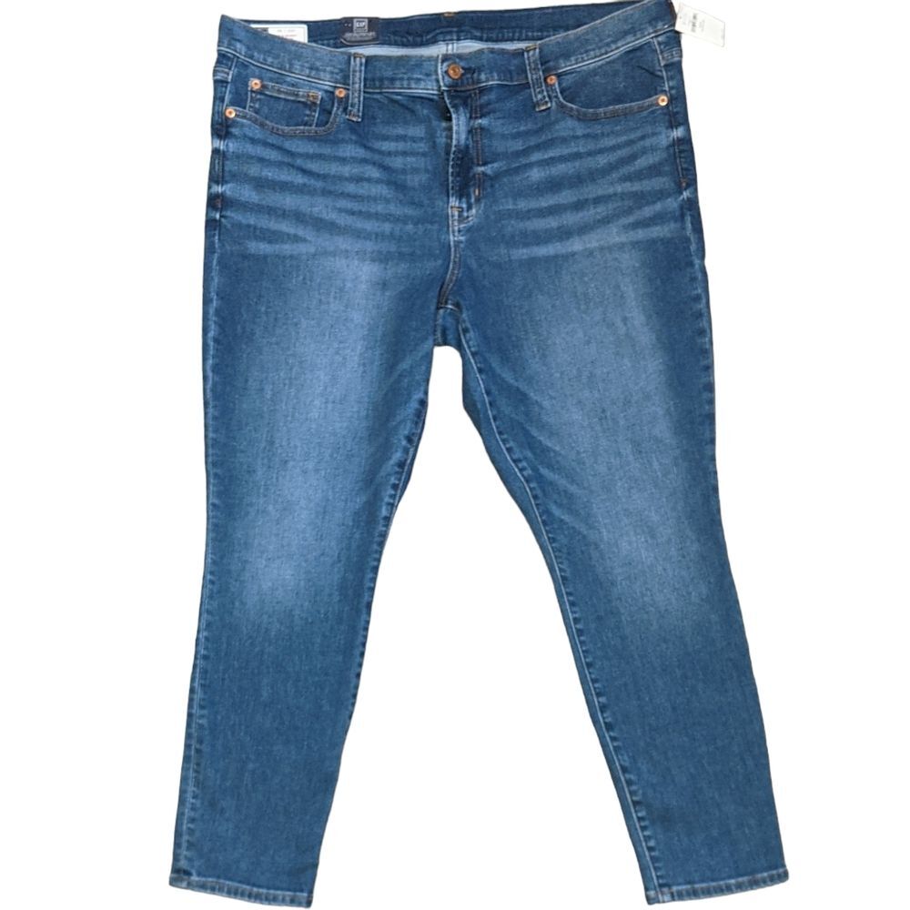 NEW GAP true skinny mid rise medium indigo stretch women's size 35/ 20R